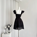 Niulatu A line Sleeveless Holiday Dresses Short Ruffles Pink Birthday Outfits SD275