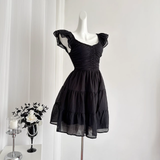 Niulatu A line Sleeveless Holiday Dresses Short Ruffles Pink Birthday Outfits SD275
