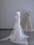Niulatu Mermaid Spaghetti Straps White Sequin Long Wedding Dress Bridal Dresses SD2762