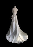 Niulatu Mermaid Spaghetti Straps White Satin Long Wedding Dress Bridal Dresses SD2764