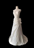 Niulatu Mermaid Spaghetti Straps White Satin Long Wedding Dress Bridal Dresses SD2764