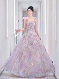 Niulatu A Line Spaghetti Straps Pink Floral Long Length Evening Dress Prom Dresses SD2773