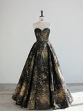 Niulatu Ball Gown Sweetheart Sleeveless Long Prom Gown Fairy Black Prom Dresses SD2796