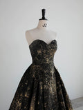 Niulatu Ball Gown Sweetheart Sleeveless Long Prom Gown Fairy Black Prom Dresses SD2796