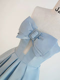 Niulatu Balll Gown Sweetheart Blue Satin Long Evening Dress Prom Dresses SD2800