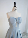 Niulatu Balll Gown Sweetheart Blue Satin Long Evening Dress Prom Dresses SD2800