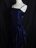 Niulatu Mermaid Spaghetti Straps Satin Long Party Dress Prom Dresses S2806