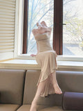 Niulatu Mermaid Spaghetti Straps Pink Ankle Length Evening Dress Prom Dresses SD2811