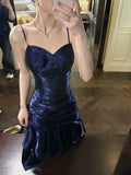 Niulatu Mermaid Spaghetti Straps Royal Blue Long Length Evening Dress Prom Dresses SD2824