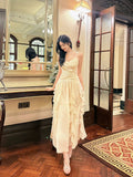 Niulatu A Line Spaghetti Straps Chiffon Ankle Length Evening Dress Prom Dresses SD2832