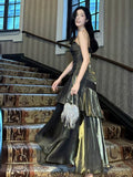Niulatu Mermaid Spaghetti Straps Long Length Evening Dress Prom Dresses SD2836