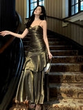 Niulatu Mermaid Spaghetti Straps Long Length Evening Dress Prom Dresses SD2836