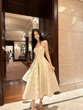 Niulatu A Line Spaghetti Straps Neckline Satin Evening Dress Lace Prom Dresses SD2839