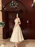 Niulatu A Line Spaghetti Straps Neckline Satin Evening Dress Lace Prom Dresses SD2839