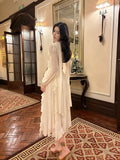 Niulatu A line High Neckline Chiffon Ankle Length Evening Dress Prom Dresses SD2842
