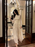 Niulatu A line High Neckline Chiffon Ankle Length Evening Dress Prom Dresses SD2842