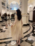 Niulatu A line High Neckline Chiffon Ankle Length Evening Dress Prom Dresses SD2842