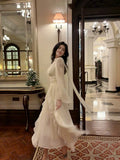 Niulatu A line High Neckline Chiffon Ankle Length Evening Dress Prom Dresses SD2842