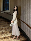 Niulatu Mermaid V Neckline Chiffon Ankle Length Evening Dress Prom Dresses SD2845