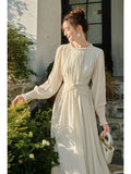Niulatu A line Scoop Neckline Chiffon Ankle Length Evening Dress Prom Dresses SD2849