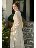 Niulatu A line Scoop Neckline Chiffon Ankle Length Evening Dress Prom Dresses SD2849