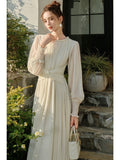 Niulatu A line Scoop Neckline Chiffon Ankle Length Evening Dress Prom Dresses SD2849