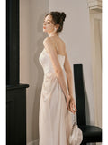 Niulatu A line Spaghetti Straps Pink Ankle Length Evening Dress Prom Dresses SD2850