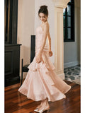 Niulatu Mermaid Spaghetti Straps Long Length Blush Pink Evening Dress Prom Dresses SD2854