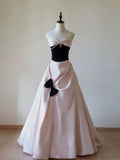 Niulatu Ball Gown Sweetheart Neckline Pink Satin Evening Dress Prom Dresses SD2857