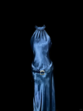 Niulatu Mermaid Halter Neck Blue Satin Backless Prom Gown Fairy Prom Dresses SD2905