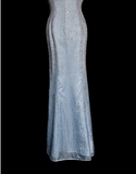 Niulatu Mermaid Halter Neck Blue Sequin Prom Gown Fairy Prom Dresses SD2905