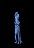 Niulatu Mermaid Halter Neck Blue Satin Backless Prom Gown Fairy Prom Dresses SD2905