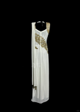 Niulatu A line Square Neckline White Chiffon Prom Dress Ruffle Long Party Dress SD2906