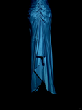Niulatu Mermaid Halter Neck Royal Blue Satin Backless Prom Gown Fairy Prom Dresses SD2907