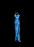 Niulatu Mermaid Halter Neck Royal Blue Satin Backless Prom Gown Fairy Prom Dresses SD2907