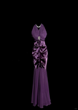 Niulatu Mermaid V Neckline Chiffon Grape Evening Dress Prom Dresses SD2909
