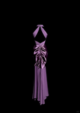 Niulatu Mermaid V Neckline Chiffon Grape Evening Dress Prom Dresses SD2909