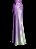 Niulatu A line Halter Neckline Lilac Satin Prom Dress Ruffle Long Party Dress SD2910