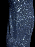 Niulatu Mermaid Boat Neck Blue Sequin Backless Prom Gown Fairy Prom Dresses SD2911