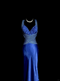Niulatu Mermaid Sweetheart Neckline Royal Blue Satin Backless Prom Gown Fairy Prom Dresses SD2913