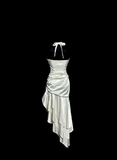 Niulatu Mermaid Halter Satin High Low Evening Dress Prom Dresses SD2915