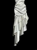 Niulatu Mermaid Halter Satin High Low Evening Dress Prom Dresses SD2915