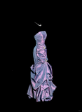 Niulatu Mermaid Strapless Neckline Grape Taffeta Prom Dress Ruffle Long Party Dress SD2916