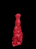 Niulatu Mermaid Strapless Neckline Red Taffeta Prom Dress Ruffle Long Party Dress SD2917