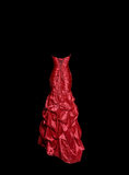 Niulatu Mermaid Strapless Neckline Red Taffeta Prom Dress Ruffle Long Party Dress SD2917
