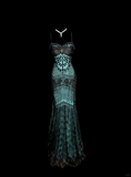 Niulatu Mermaid Spaghetti Straps Green Prom Dress Long Party Dress SD2919