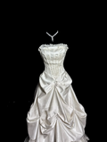 Niulatu Ball Gown Strapless Taffeta Ivory Long Wedding Dress Bridal Dresses SD2920