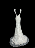 Niulatu Mermaid V Neckline Lace Ivory Long Wedding Dress Bridal Dresses SD2920
