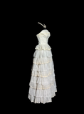 Niulatu Ball Gown Strapless White Lace Prom Gown Fairy Prom Dresses SD2921