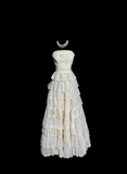 Niulatu Ball Gown Strapless White Lace Prom Gown Fairy Prom Dresses SD2921